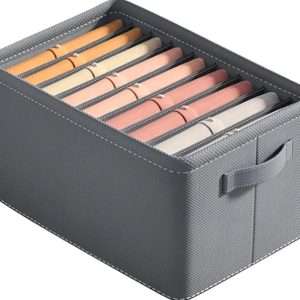 Storage Bag 6 pockets 6 Grids Washable Wardrobe Clothes Organizer, Jeans Compartment Storage Box