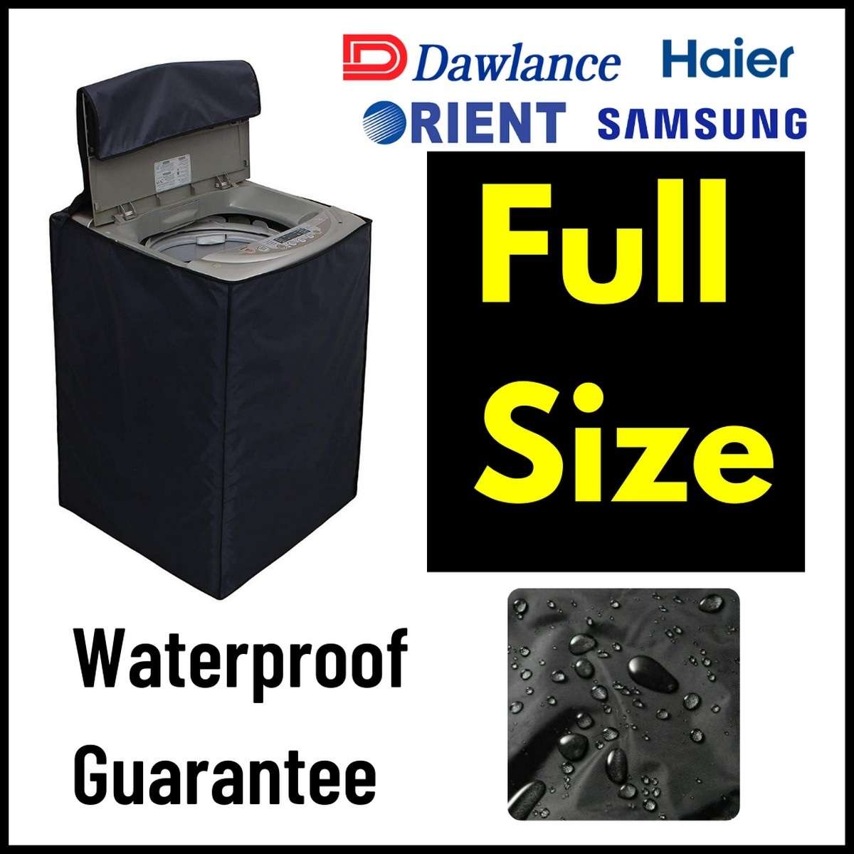 100% Waterproof Washing Machine Cover -Top Loader Automatic / Semi Auto Single Bowl All