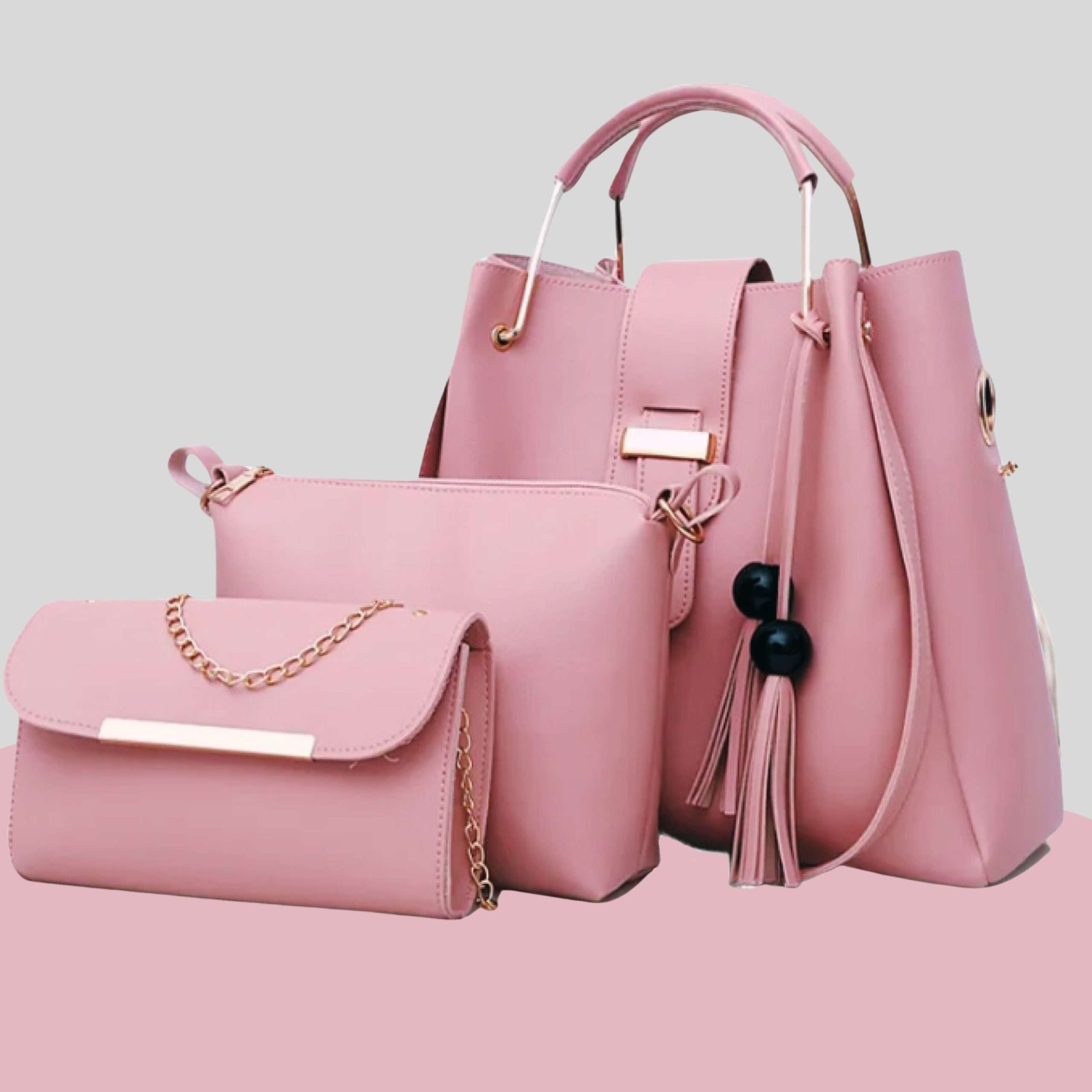 New style Ladies Handbags with Long Shoulder with Ultimate Ladies Handbags Set 3 Piece Ladies Handbags for Girls - Image 2