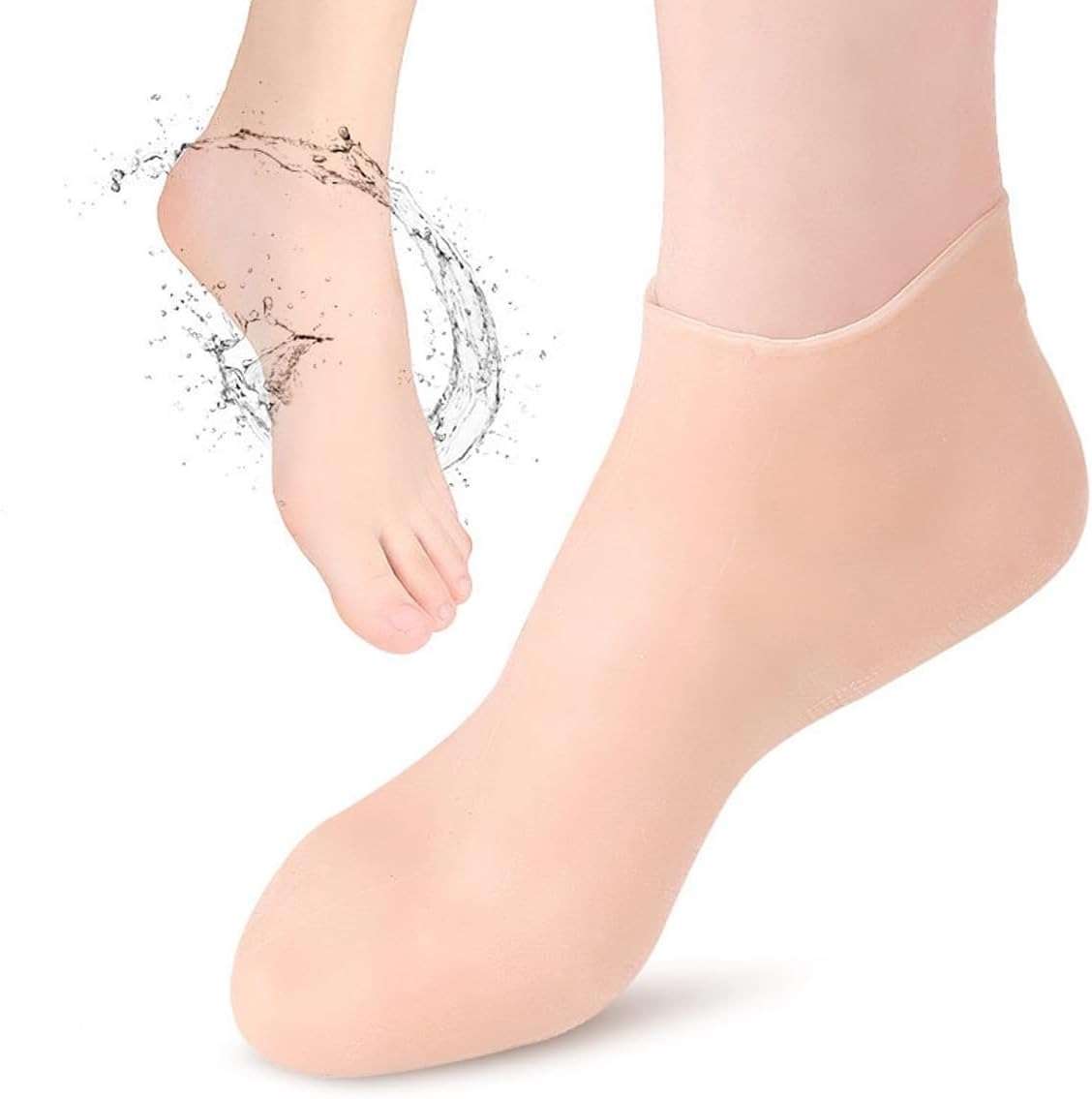 Moisturizing Gel Silicone Socks, Perfect for Spa Massage and Treating Dry, Cracked Feet - Image 2