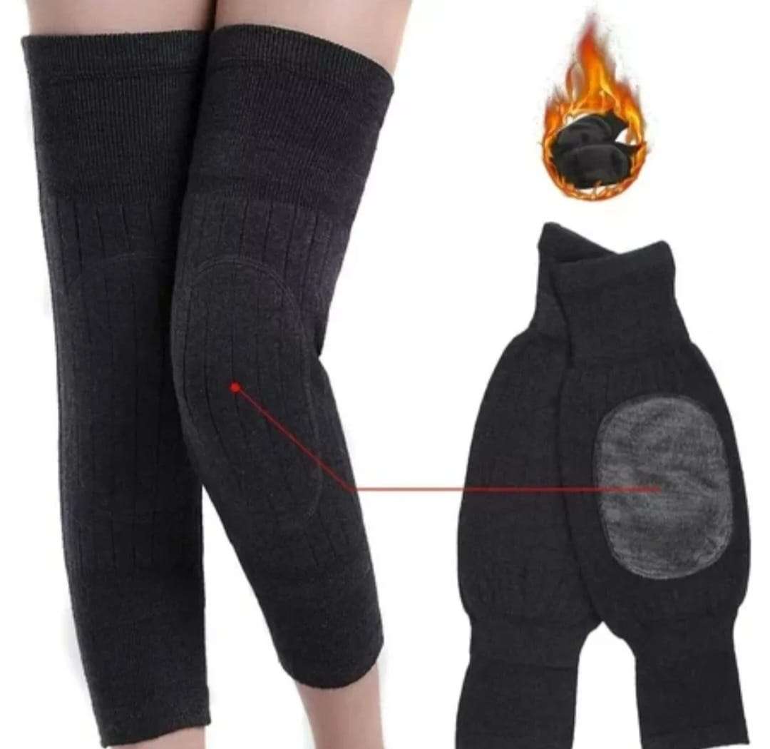 2 pc / 1 Pair High Quality Fleece Inside - Leg Warmer Warm Knee Brace Pad - Image 2