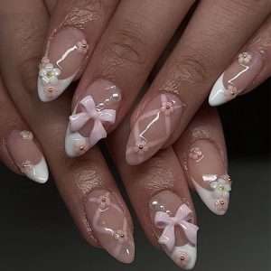 Menggh PK(WITH GLUE)24pcs false nails