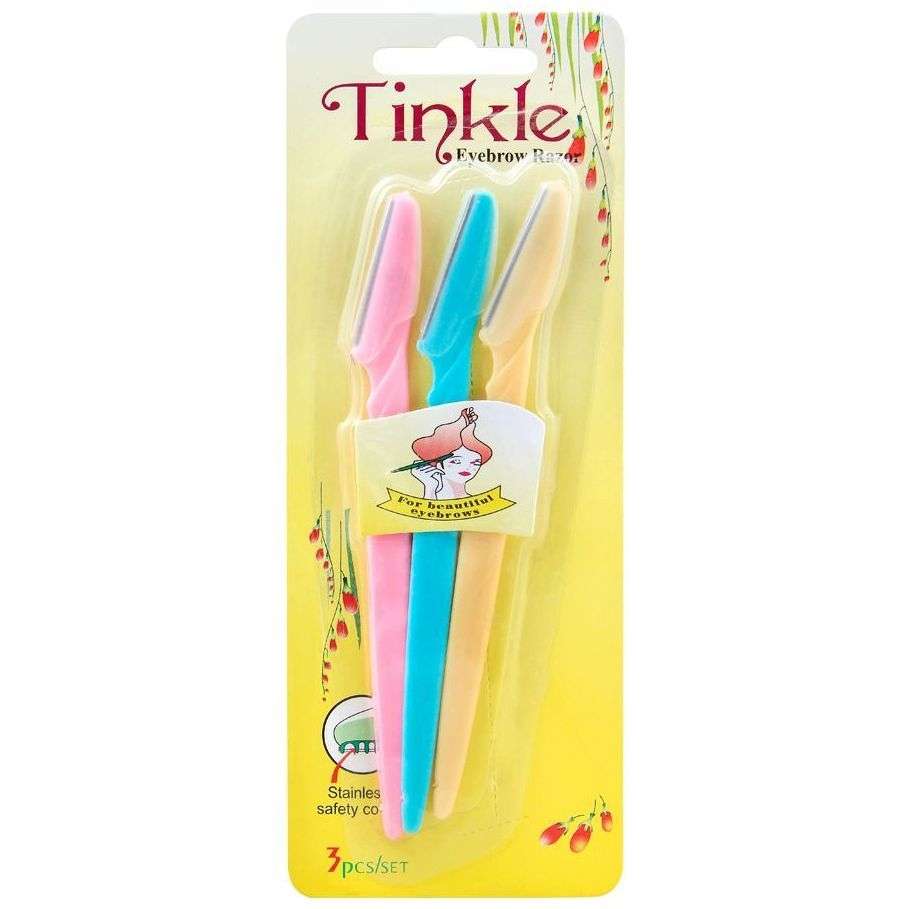 Tinkle Eyebrow Razors | Pack of 3 Dermaplane Razors | Precision Eyebrow Trimmer & Dermaplaning Tool | Safe, Easy Facial Hair Removal for Flawless Skin multi pack - Image 2