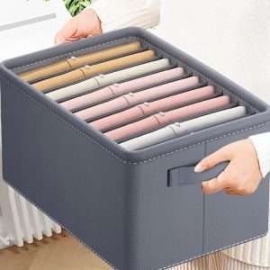 Storage Bag 6 pockets 6 Grids Washable Wardrobe Clothes Organizer, Jeans Compartment Storage Box