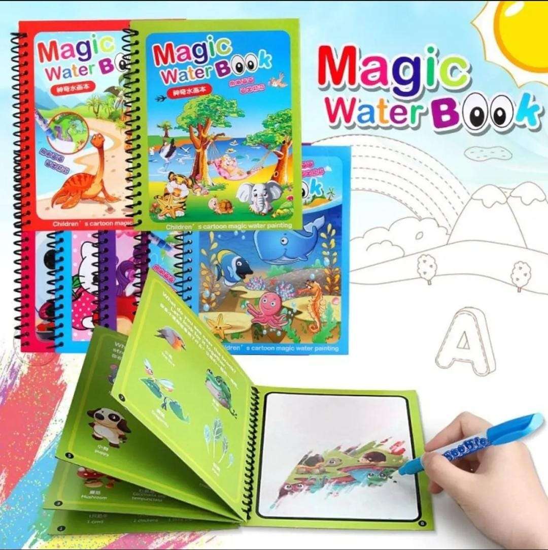 Magic Water Book, Water Drawing Book, Reusable Doddle Book with Pen for Kids - Image 6