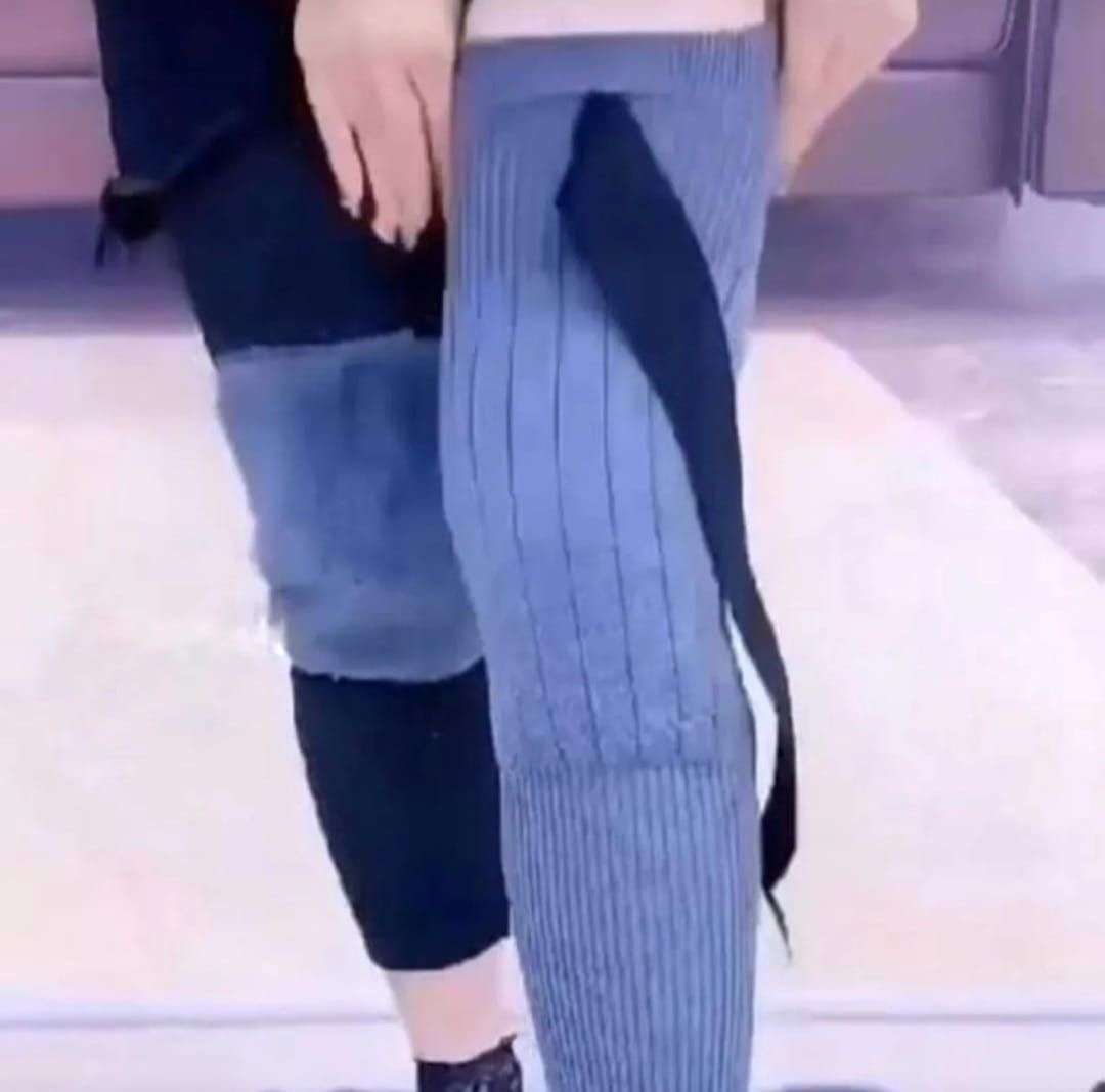 2 pc / 1 Pair High Quality Fleece Inside - Leg Warmer Warm Knee Brace Pad - Image 7