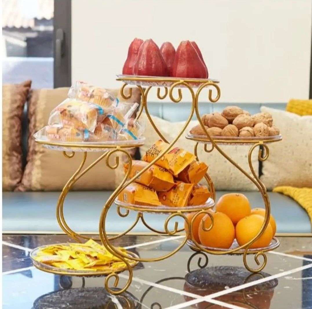 Without Plates Fruite Plate Snack Cake Dessert Display Stand Storage Rack Room Dried Fruit Using For Home Decorations Center Table Kitchen Organization Home Decor Cake - Image 3
