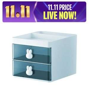 Desk Organiser with Drawer Versatile Transparent