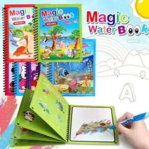 Magic Water Book, Water Drawing Book, Reusable Doddle Book with Pen for Kids