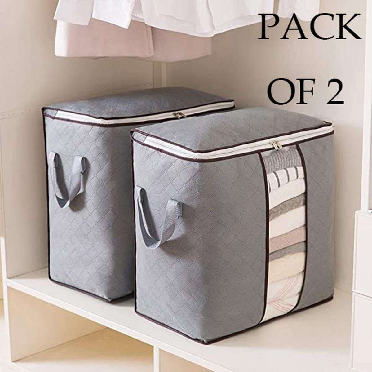 Pack 2 Large Storage Bags, Storage Bag Clothes Storage Box - Image 3