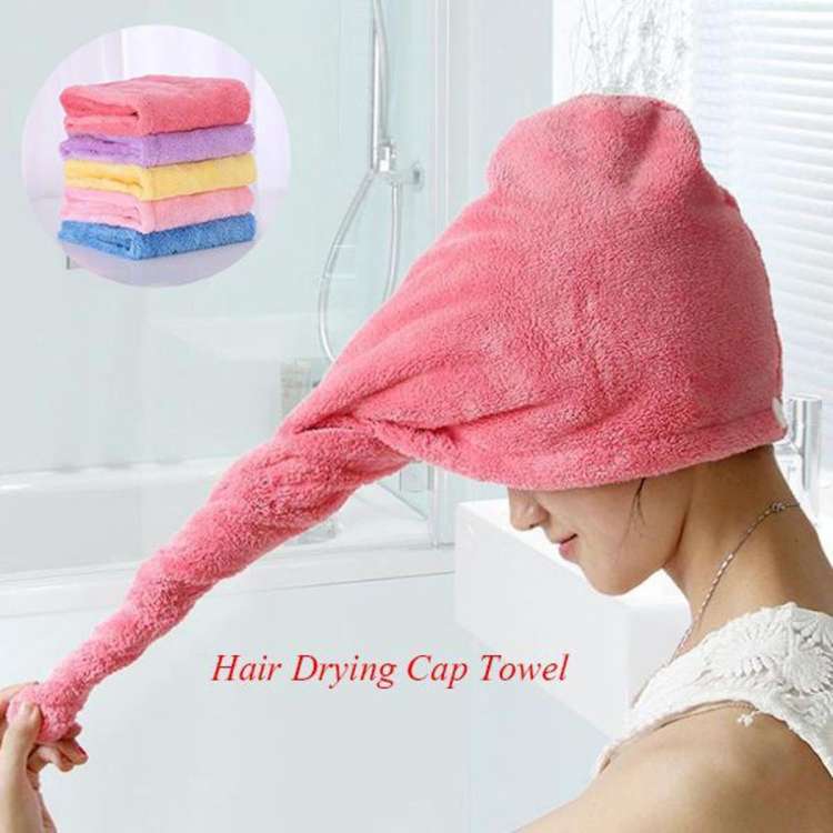 Tijaarat Online Quick Dry Bath Hair Drying Towel Head Wrap Hat Super Absorbent Shower Cap For Women And For Girls