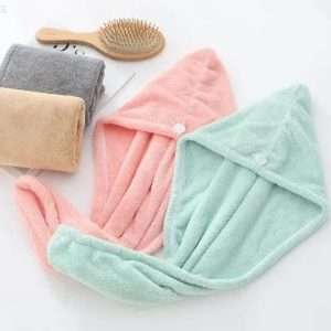 Tijaarat Online Quick Dry Bath Hair Drying Towel Head Wrap Hat Super Absorbent Shower Cap For Women And For Girls