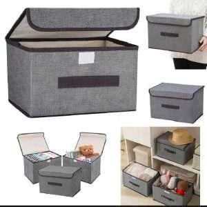 Home Fabric Folding Storage Storage Box With Lid Dustproof Portable Box Clothing Sundries Multifunctional Storage Box