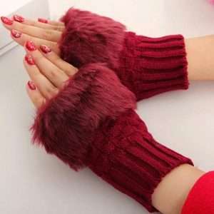 Wool Gloves Fancy Winter Women Girls