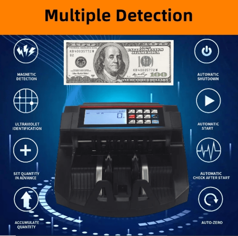 SM-2100D2 UV 3MG IR Automatic Currency Counting Machine - Image 2