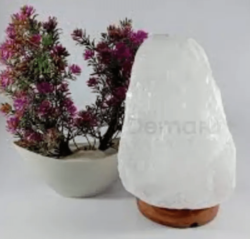 White Himalayan Salt Natural Lamp (2–3 Kg) with Cable & Bulb - Image 2