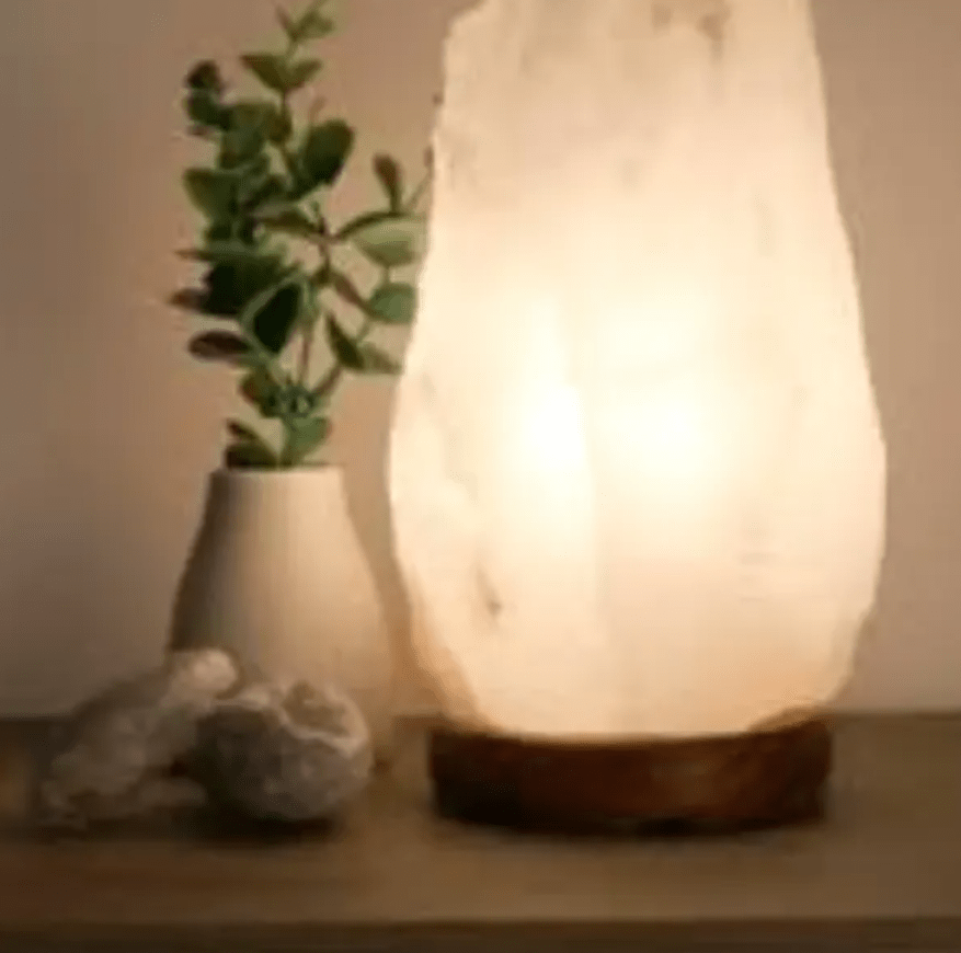 White Himalayan Salt Natural Lamp (2–3 Kg) with Cable & Bulb